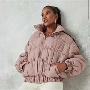 Missguided rose puffer coat